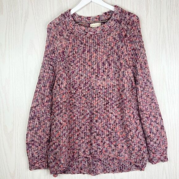 Altar'd State Women's Pink Purple Colorful Chunky Knit Tunic Sweater Medium - Picture 1 of 5